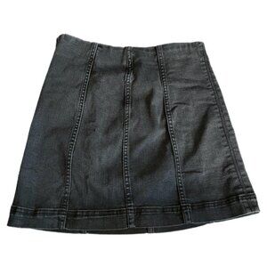 faded black mini skirt
